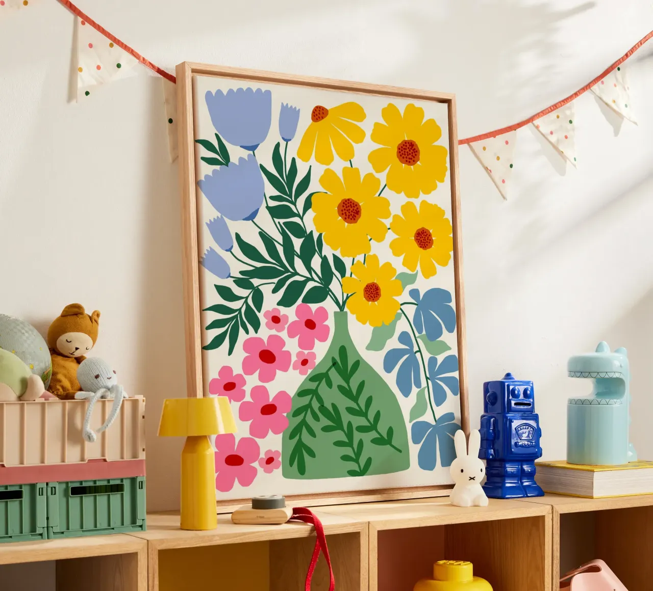 Wildflower vase tela con Cornice a cassetta da Gale Switzer