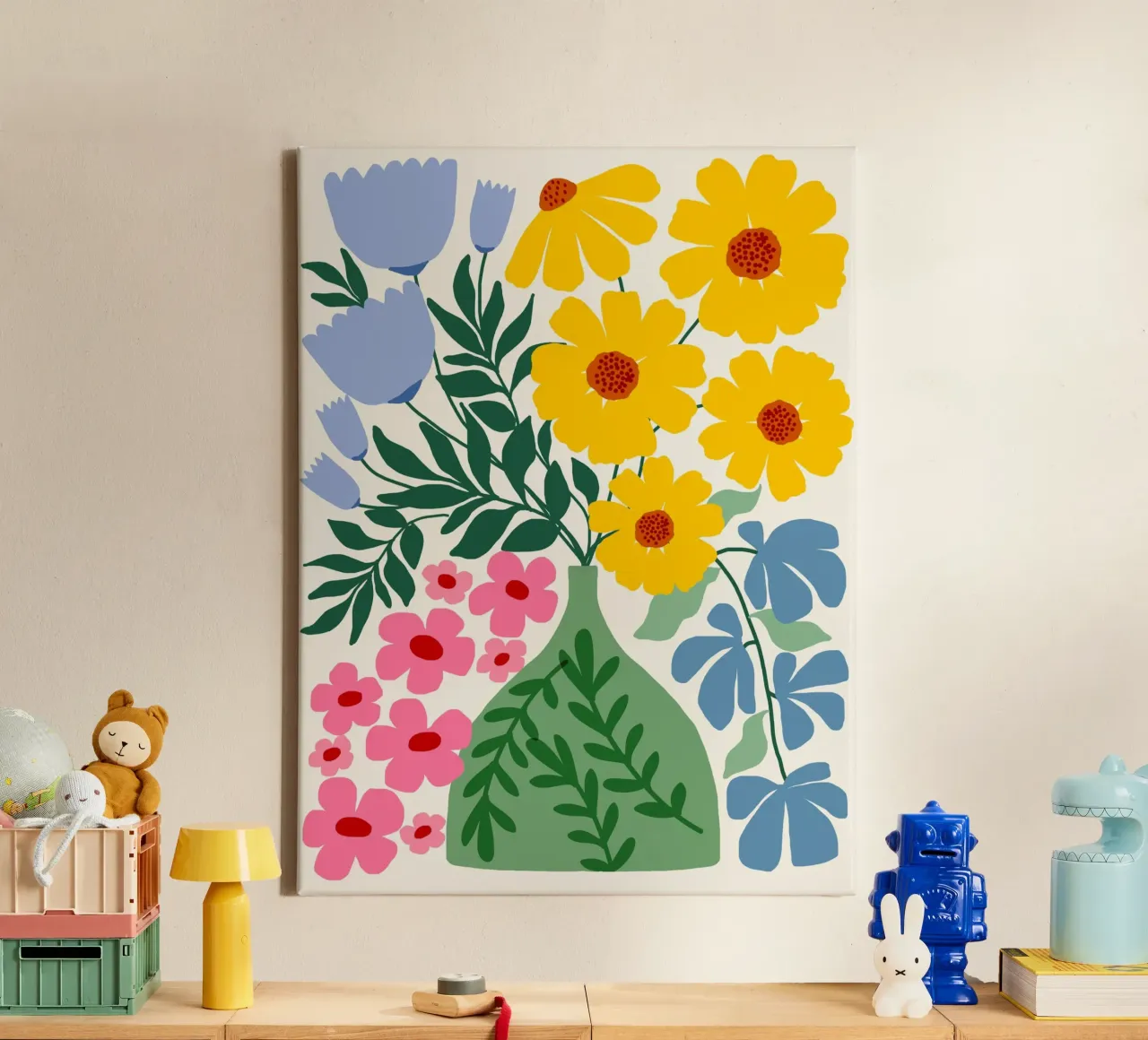 Wildflower vase tela con Cornice a cassetta da Gale Switzer