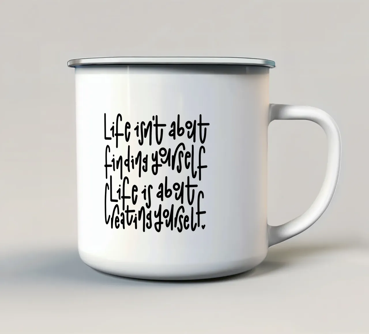 Typografie Poster Life Zitat Schwarz Weiß Handlettering tazza in smalto da LIMITED EDITION LETTERS