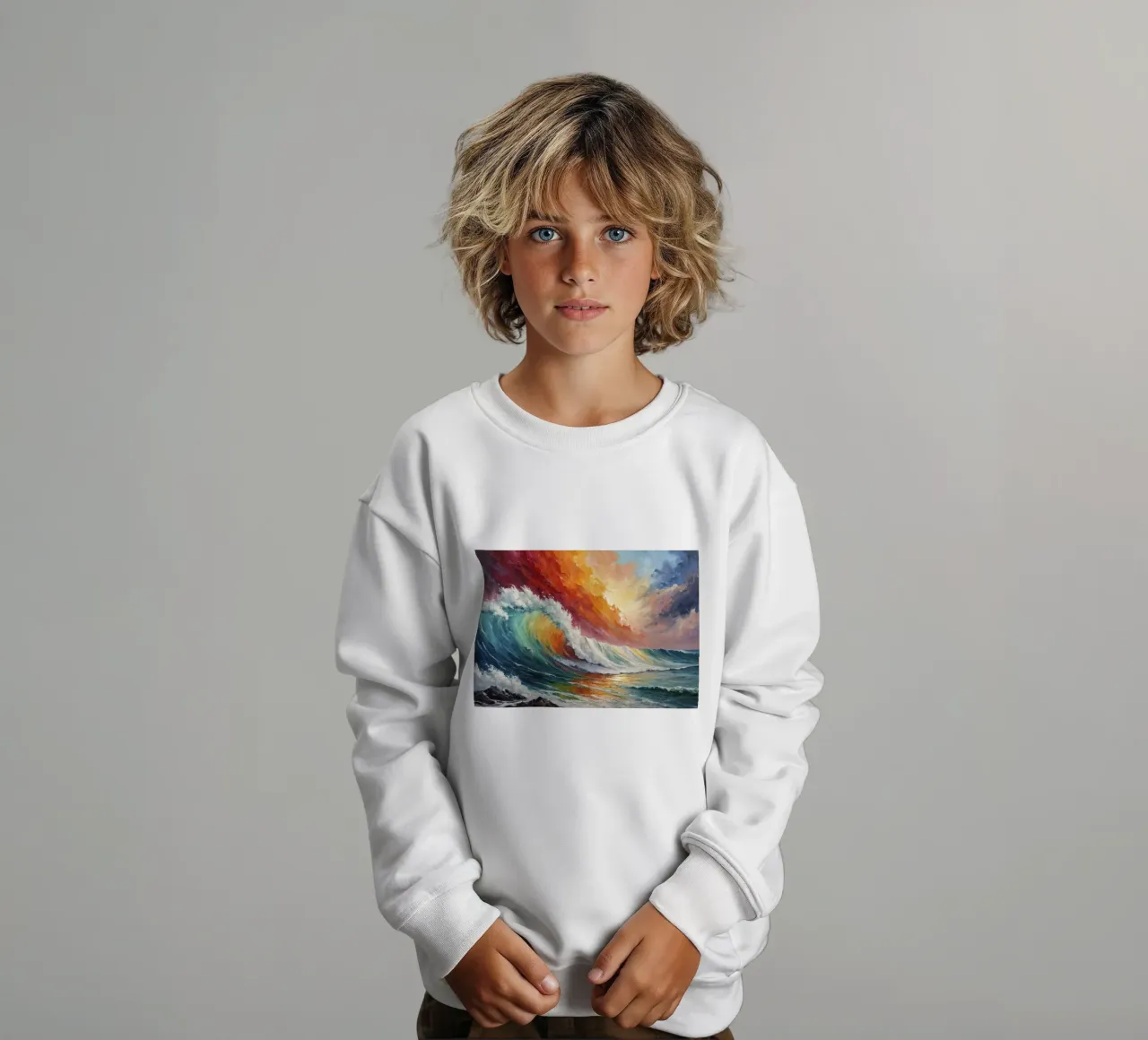 The rainbow of the waves kids sweatshirt by 🎨 Point and Art