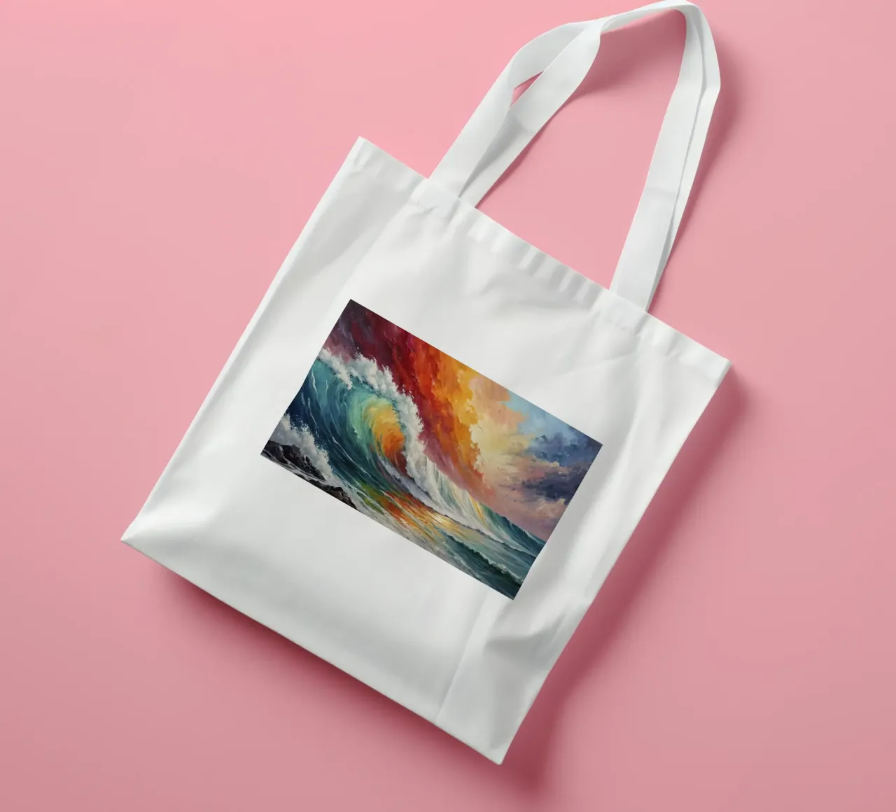 The rainbow of the waves tote bag by 🎨 Point and Art