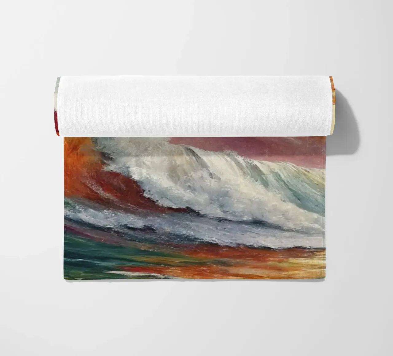 The rainbow of the waves beach towel by 🎨 Point and Art