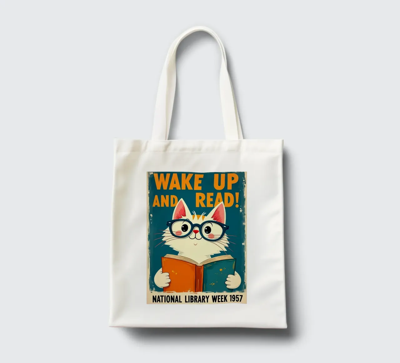 Cat Reading tote bag by Purrfect Whiskers Art