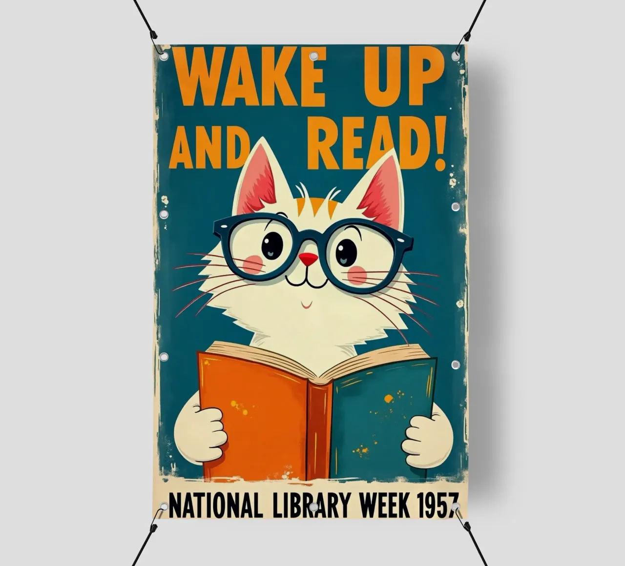 Cat Reading pvc cover by Purrfect Whiskers Art