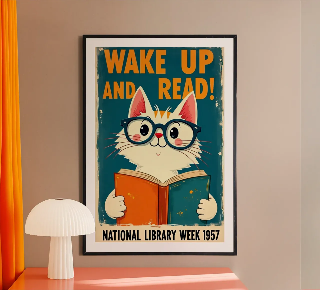 Cat Reading poster by Purrfect Whiskers Art