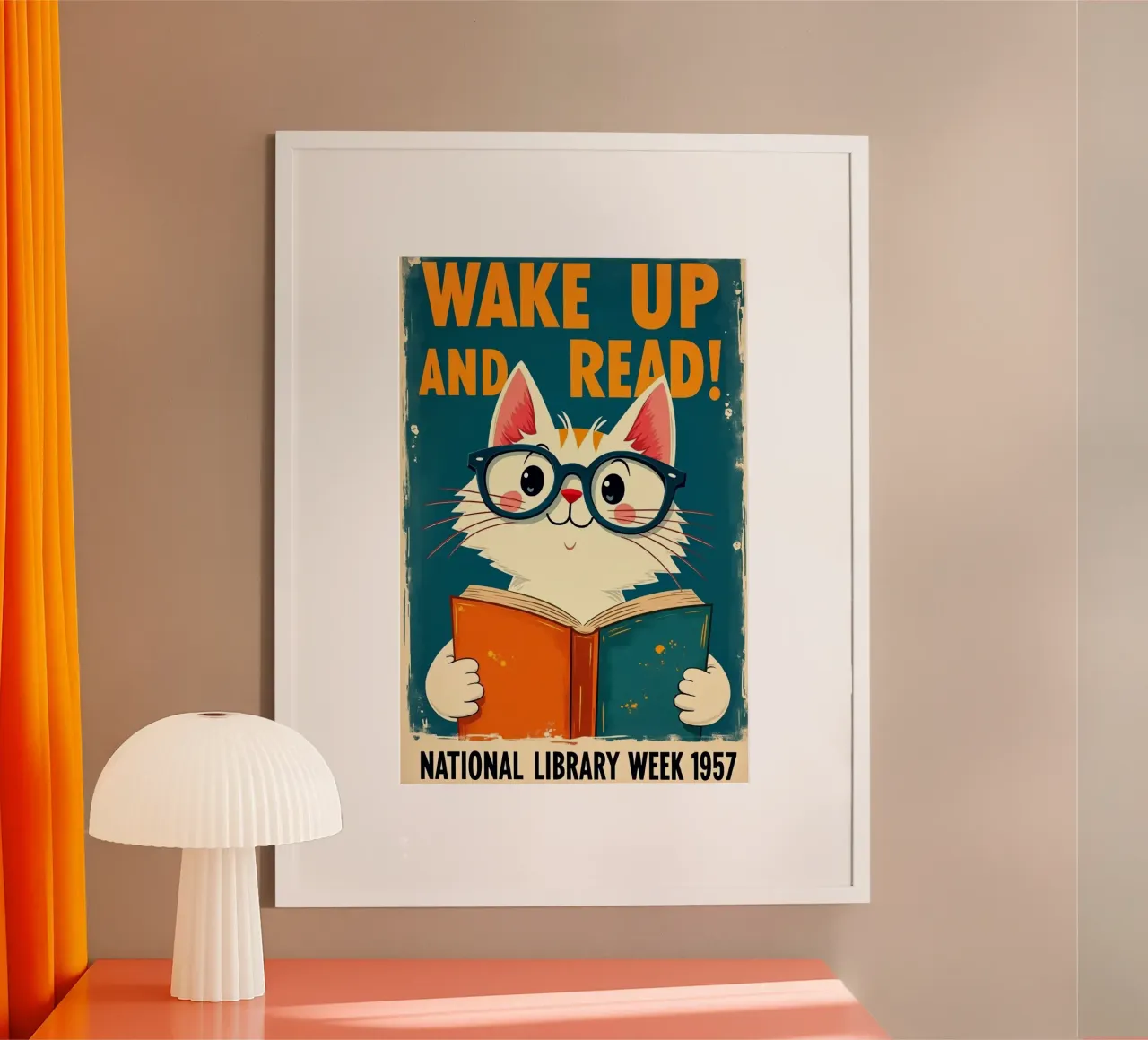 Cat Reading poster by Purrfect Whiskers Art