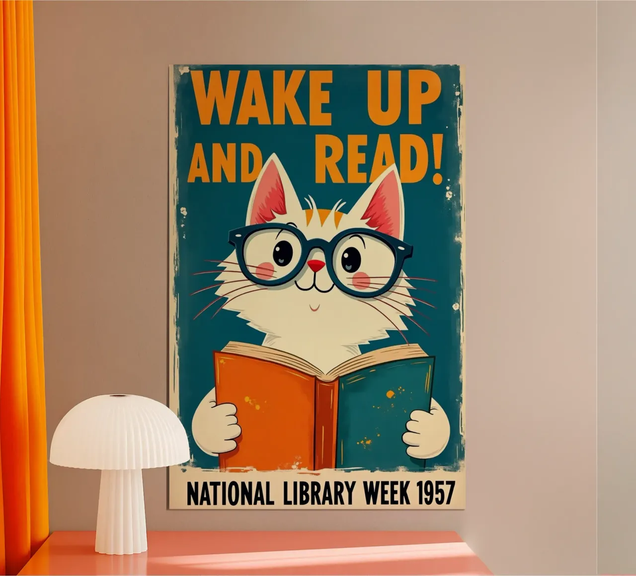 Cat Reading poster by Purrfect Whiskers Art