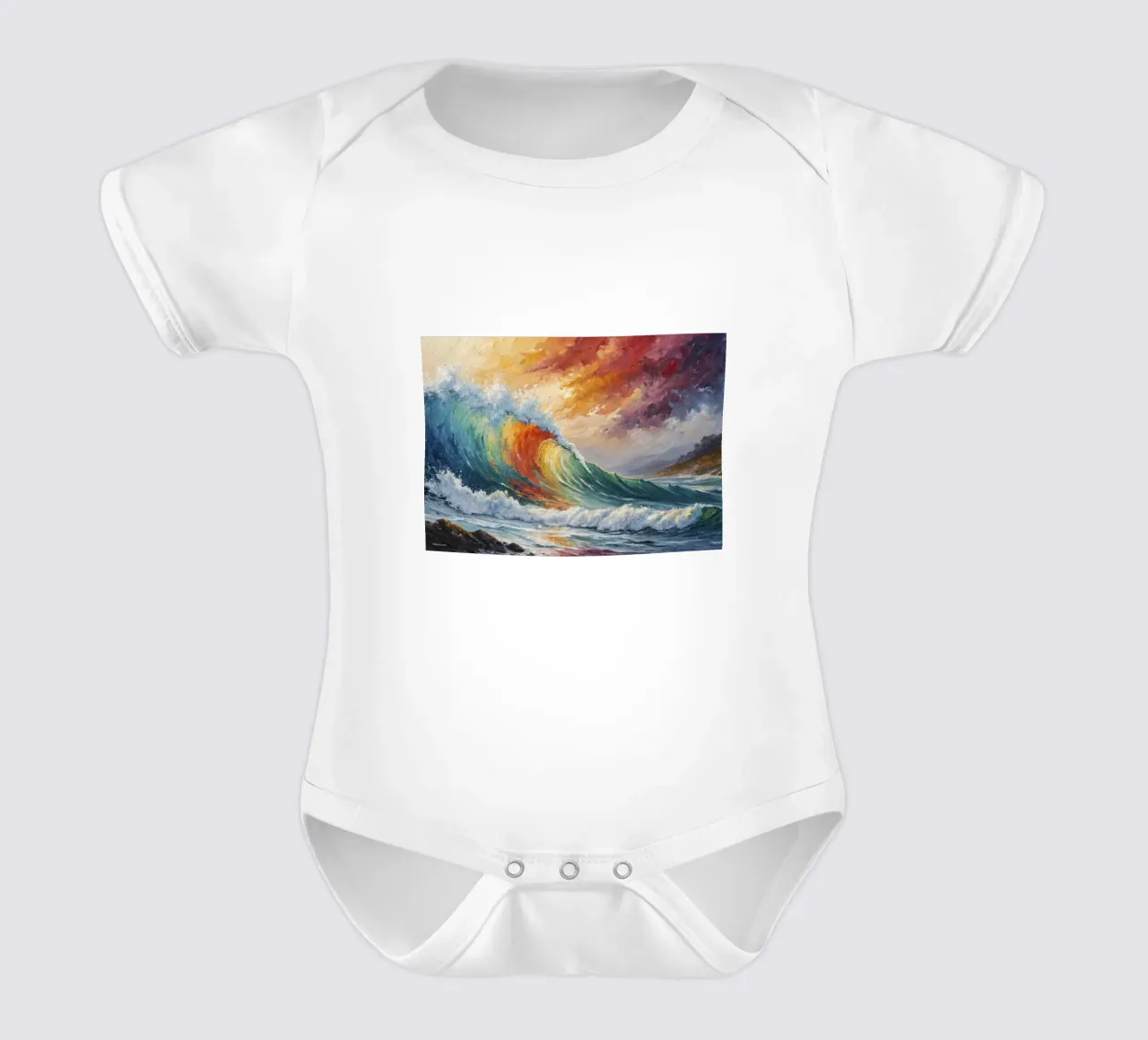 El arco iris de las olas II body de bebé de 🎨 Point and Art