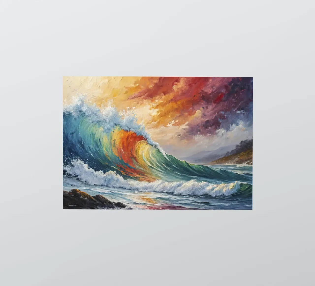 L'arc-en-ciel des vagues II autocollant de 🎨 Point and Art