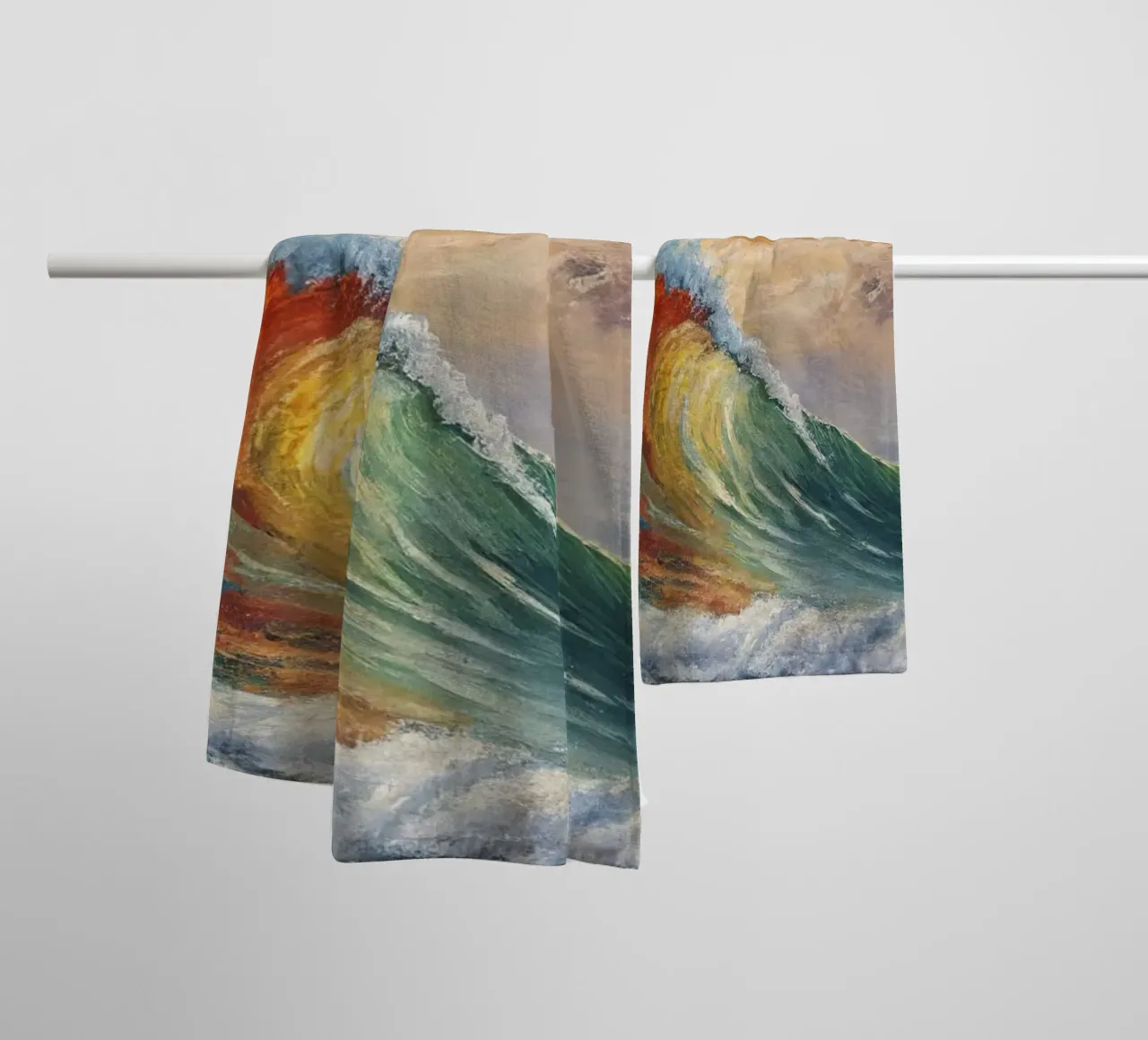 L'arcobaleno delle onde II asciugamano da bagno da 🎨 Point and Art