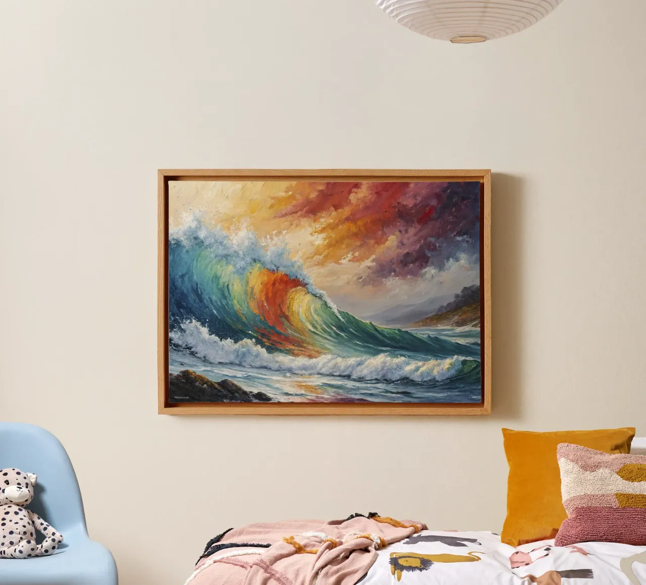 L'arcobaleno delle onde II tela con Cornice a cassetta da 🎨 Point and Art