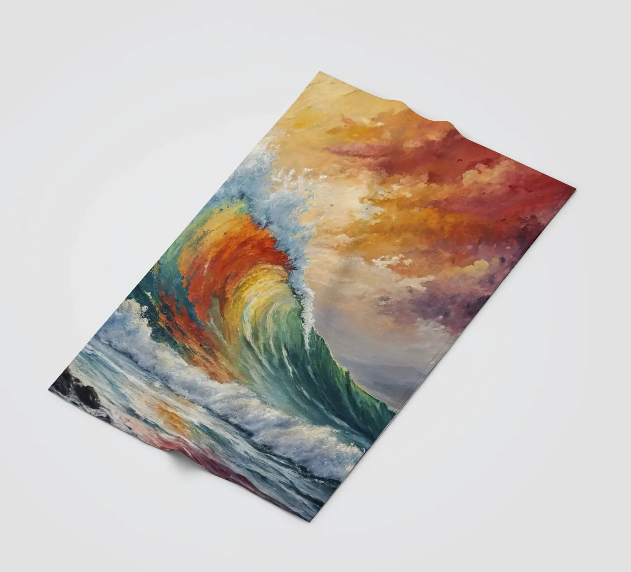 L'arcobaleno delle onde II coperta in pile da 🎨 Point and Art
