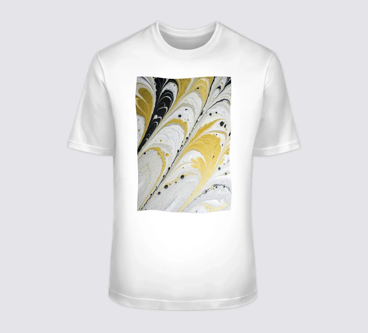 Fluidi nella notte dorata t-shirt da 🎨 Point and Art