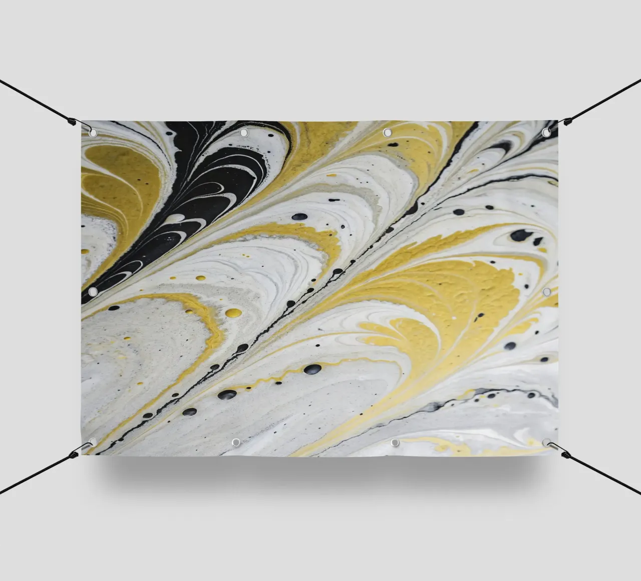 Fluidi nella notte dorata telo in pvc da 🎨 Point and Art