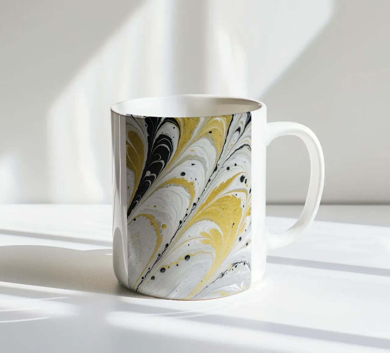 Fluidi nella notte dorata tazza in ceramica da 🎨 Point and Art
