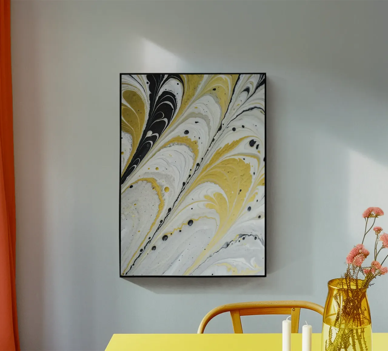 Fluidi nella notte dorata plexiglass da 🎨 Point and Art