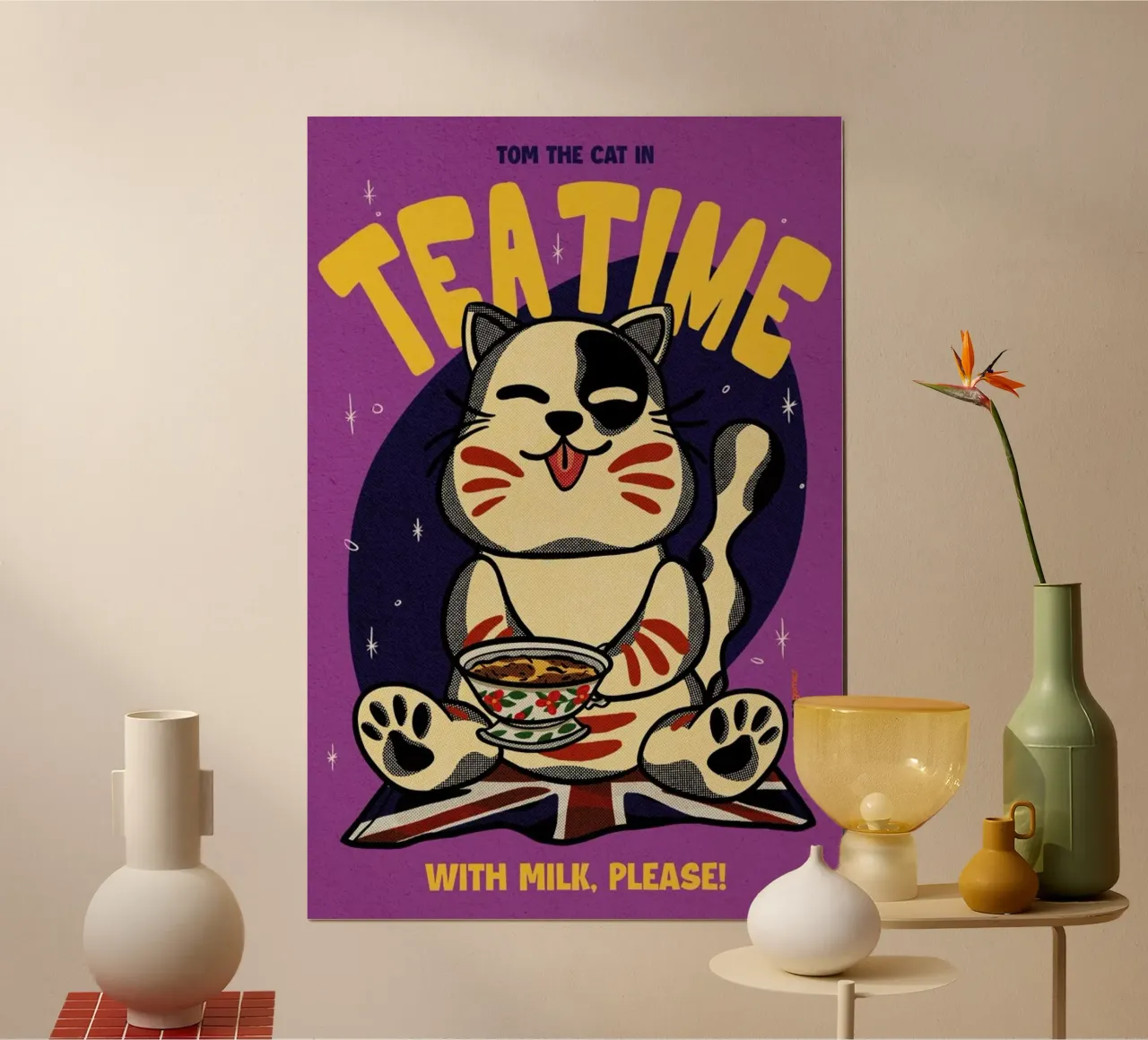 Tea Time poster con telaio in alluminio da Rafa Gomes