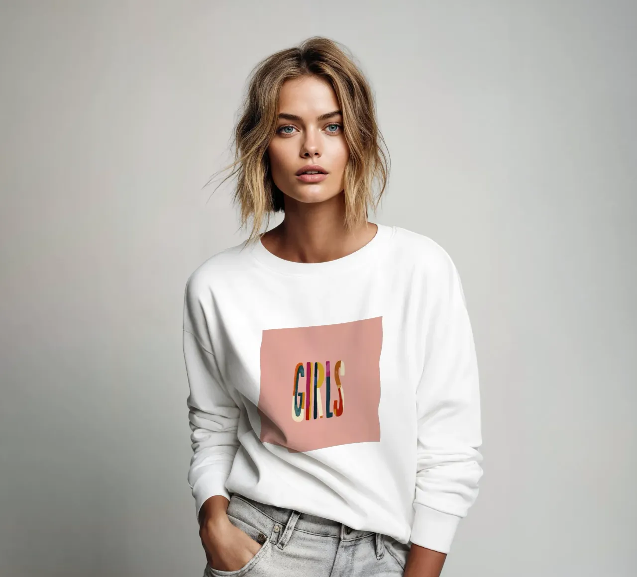 Girls Typography Art Hand Drawn Colorful Letters Peach sweatshirt by Modern Muse