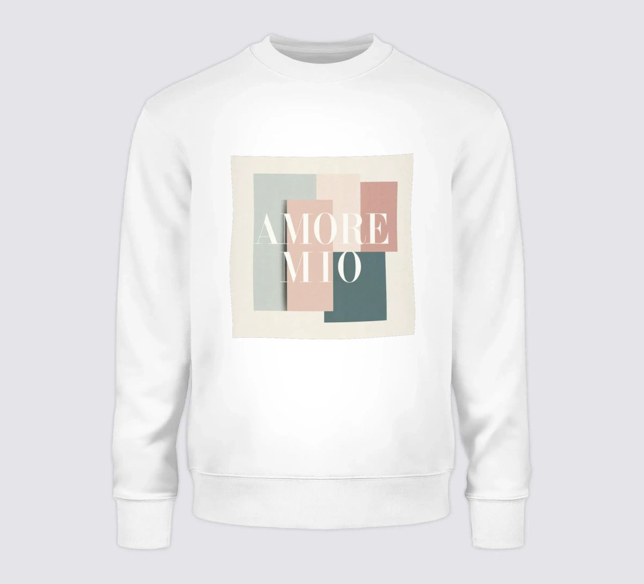 Amore Mio Tipografia Forme Pastello Arte Pesca Toni Grigi felpa da Modern Muse
