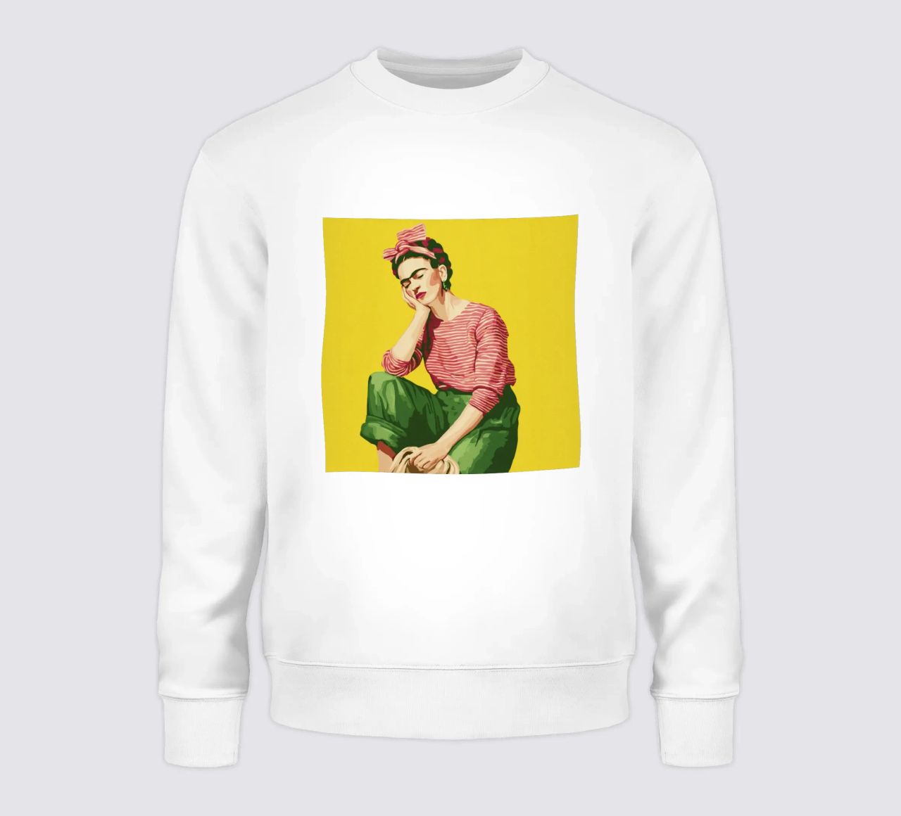 Chica Mexicana Boho Con Camisa A Rayas Pantalones Verdes sudadera de Modern Muse