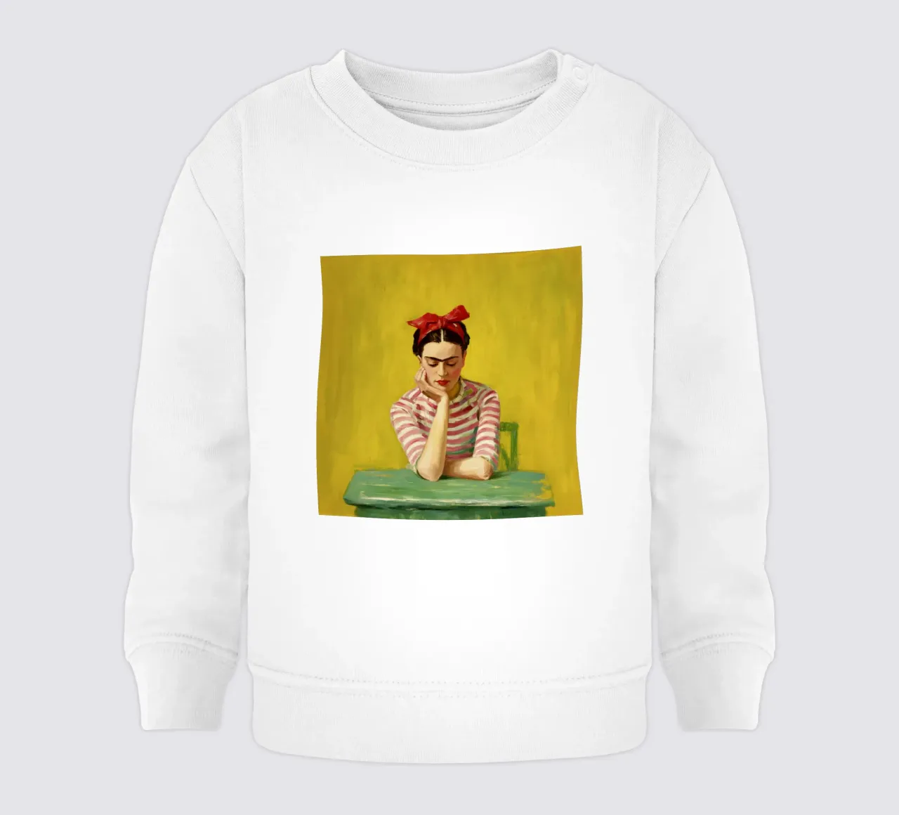 Fille mexicaine avec un nœud rouge à une table verte, Retro Vibes sweat pour bébé de Modern Muse