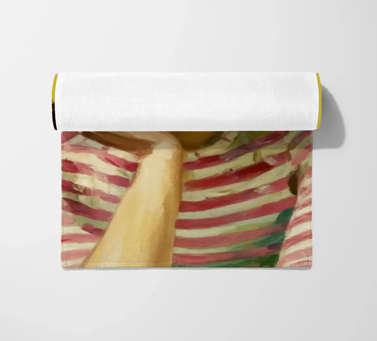 Fille mexicaine avec un nœud rouge à une table verte, Retro Vibes serviette de plage de Modern Muse