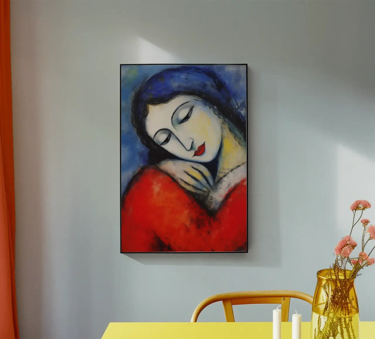 Abbraccio intenso | Quadro su tela in stile Chagall plexiglass da Autofocus