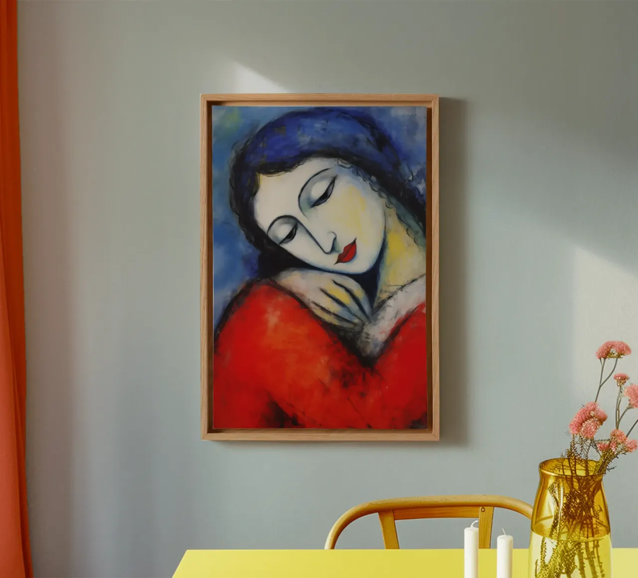 Abbraccio intenso | Quadro su tela in stile Chagall tela da Autofocus