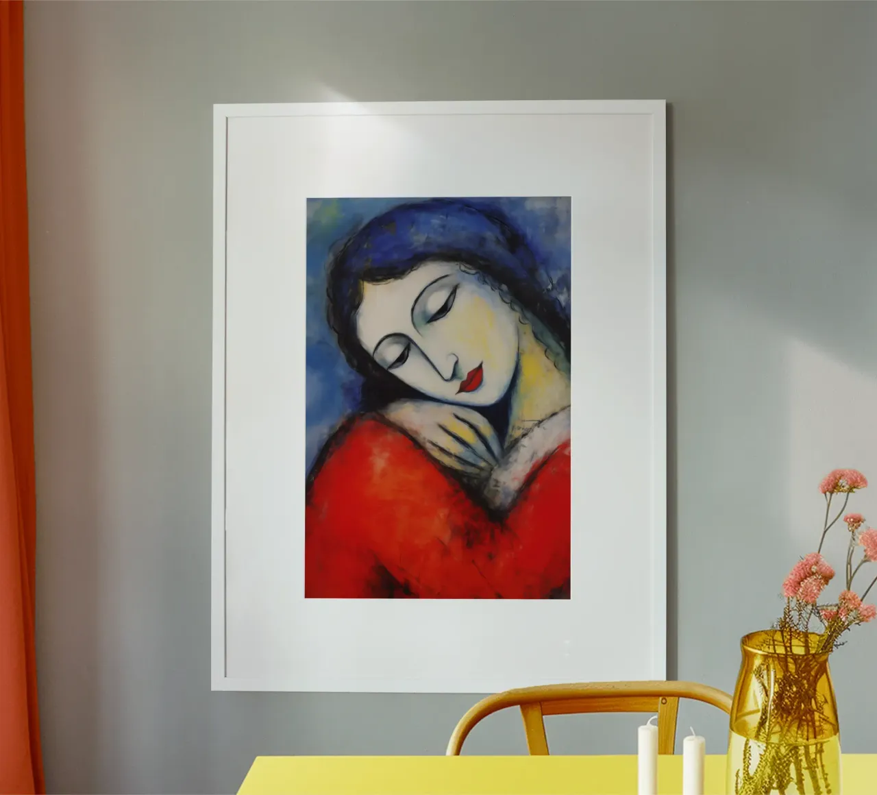 Abbraccio intenso | Quadro su tela in stile Chagall carta hahnemühle da Autofocus