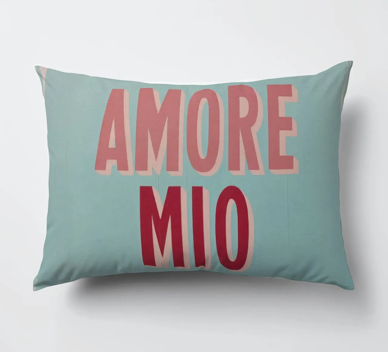 Amore Mio Tipografia Forme Pastello Arte Pesca Toni Grigi cuscino da Modern Muse