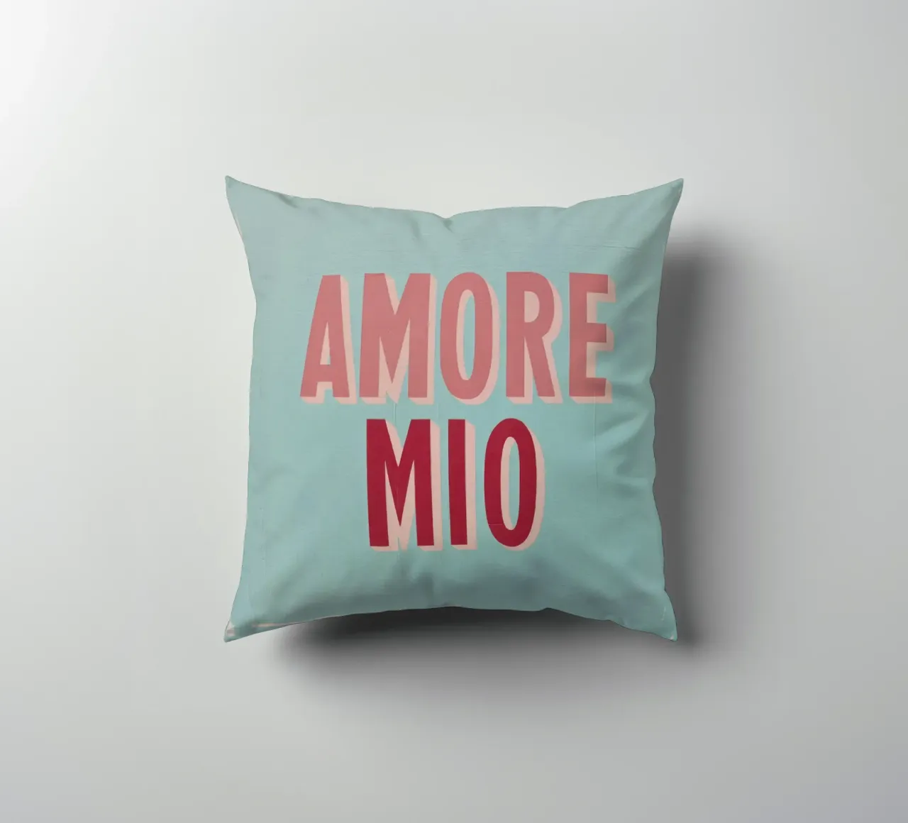 Amore Mio Tipografia Forme Pastello Arte Pesca Toni Grigi cuscino da Modern Muse