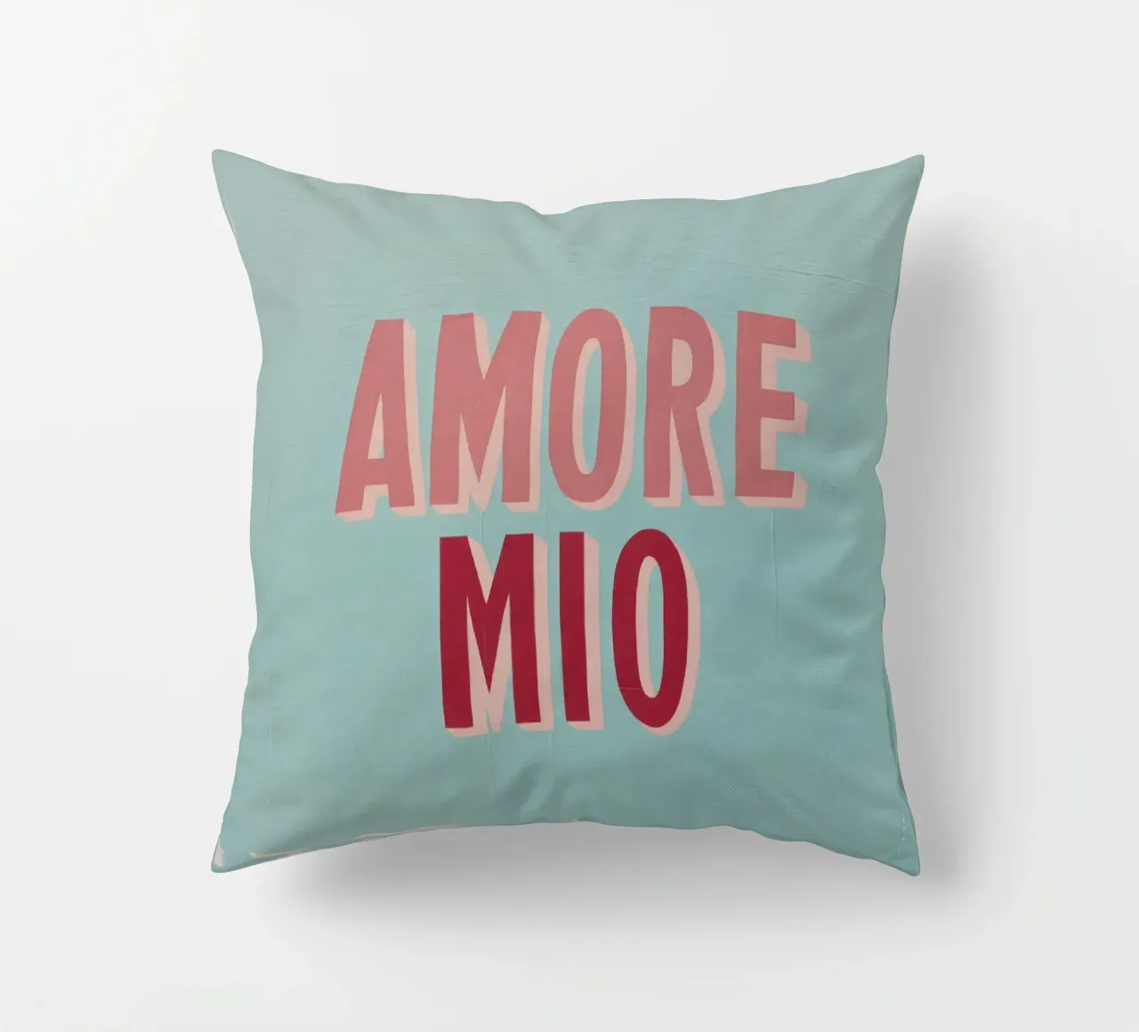 Amore Mio Tipografia Forme Pastello Arte Pesca Toni Grigi cuscino da Modern Muse