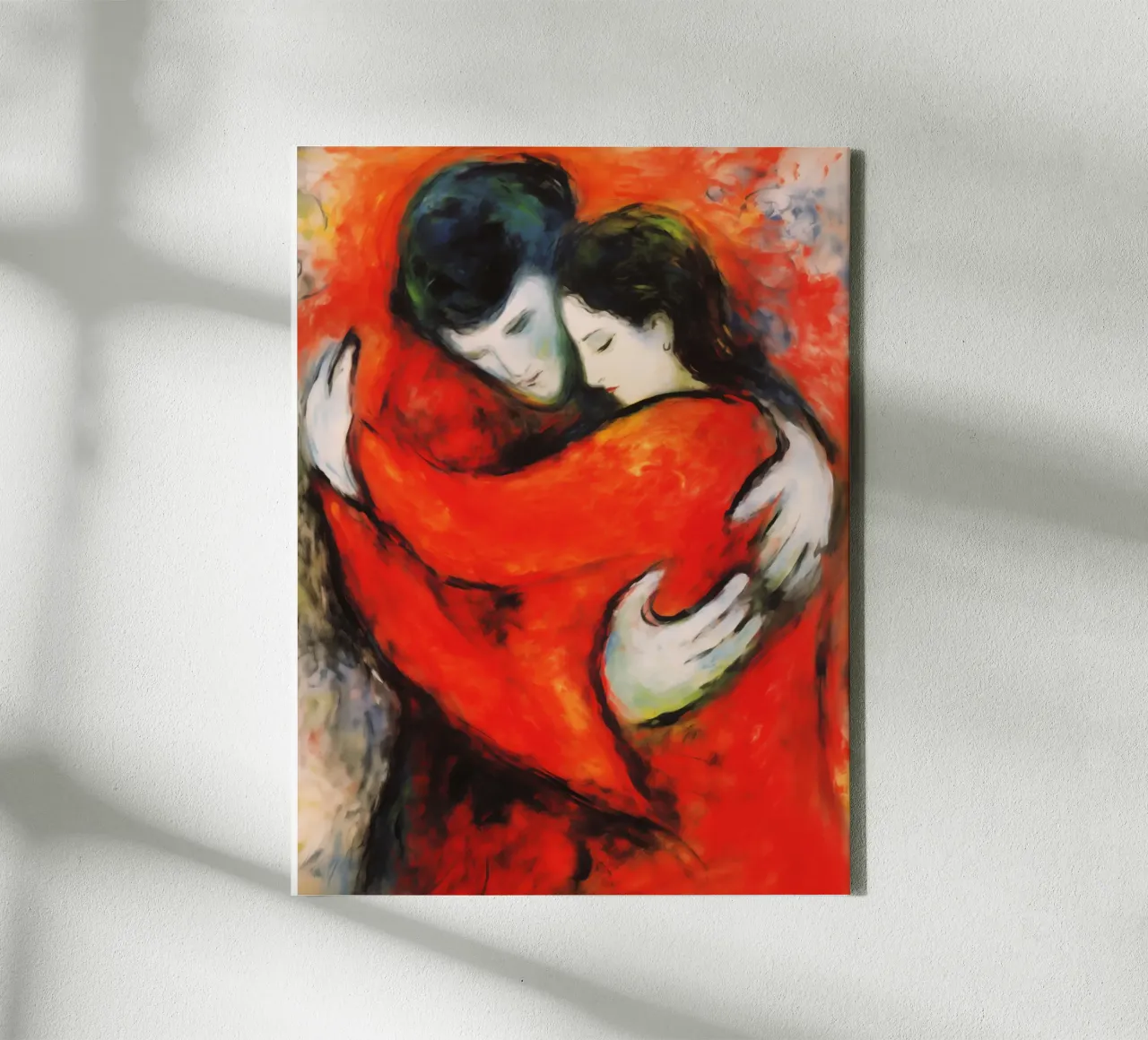 Amore di coppia | Quadro su tela tutto in rosso tela con Cornice a cassetta da Autofocus