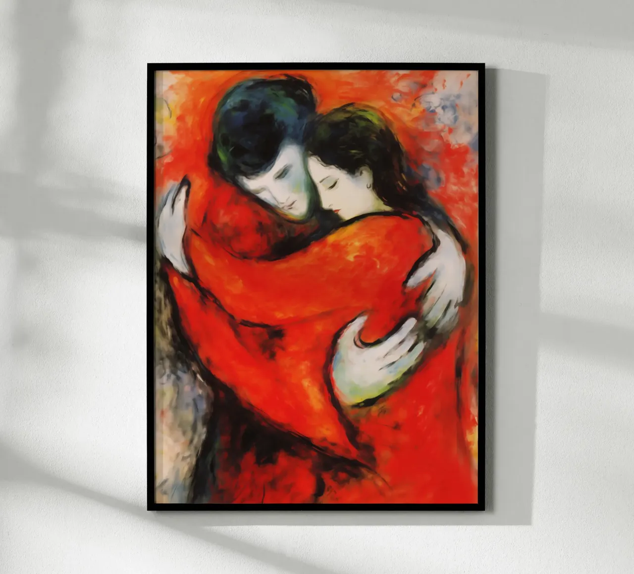 Amore di coppia | Quadro su tela tutto in rosso carta hahnemühle da Autofocus