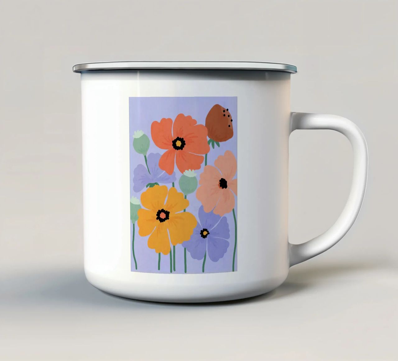 Wild Poppies tazza in smalto da Gale Switzer