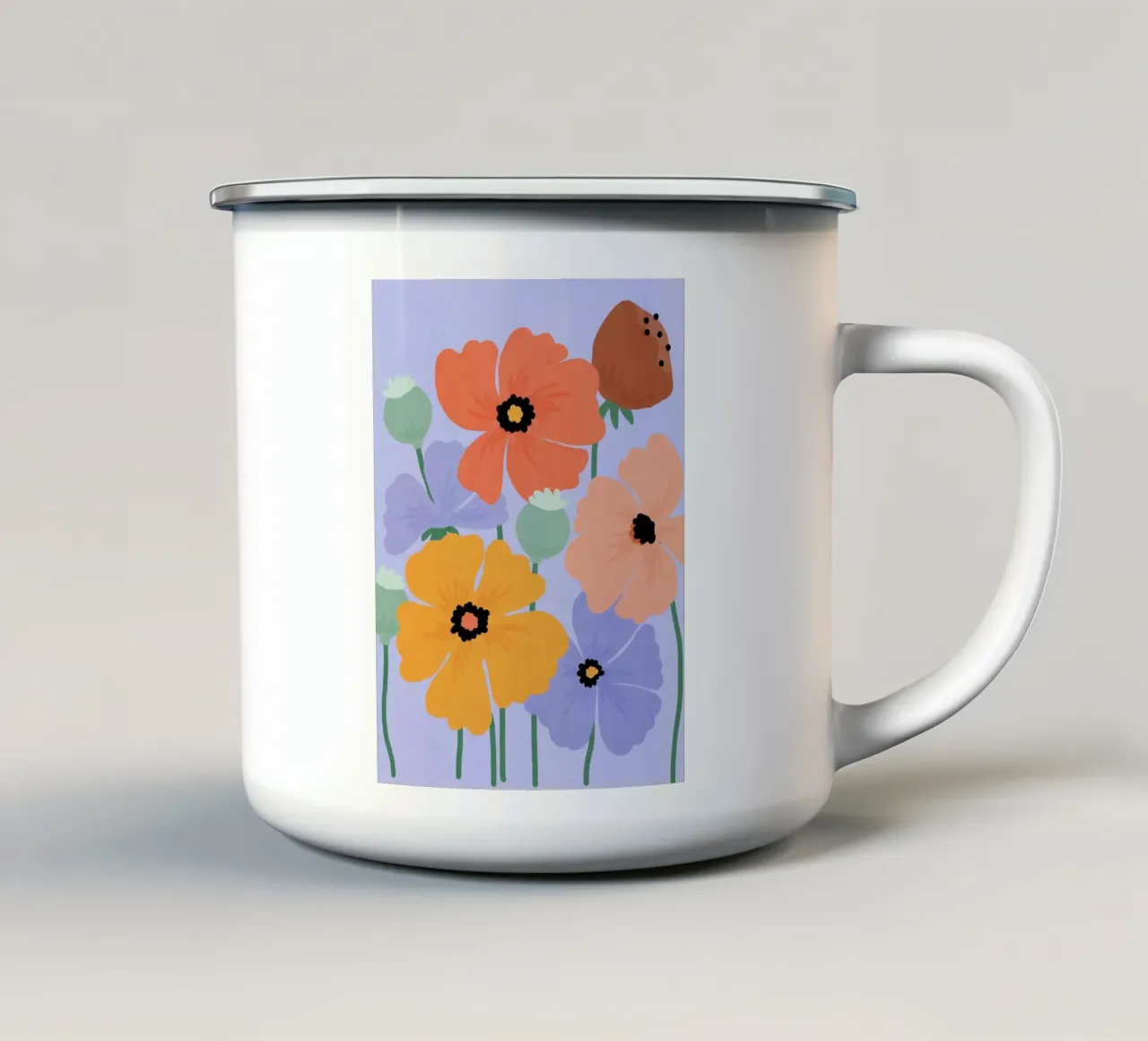 Wild Poppies tazza in smalto da Gale Switzer