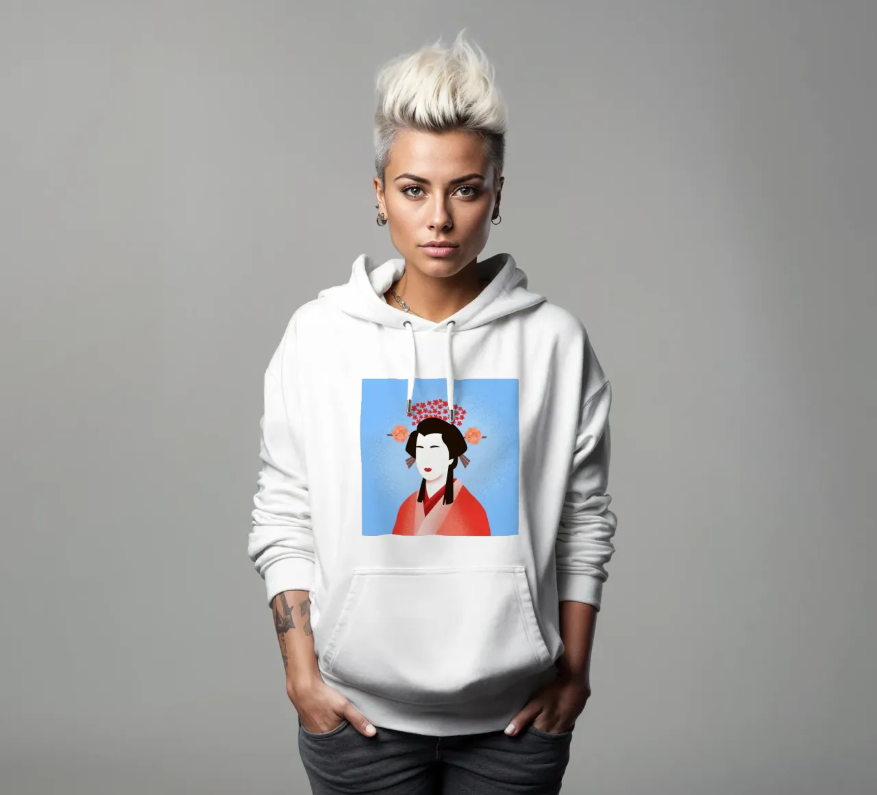 Geisha felpa con cappuccio da Dharma