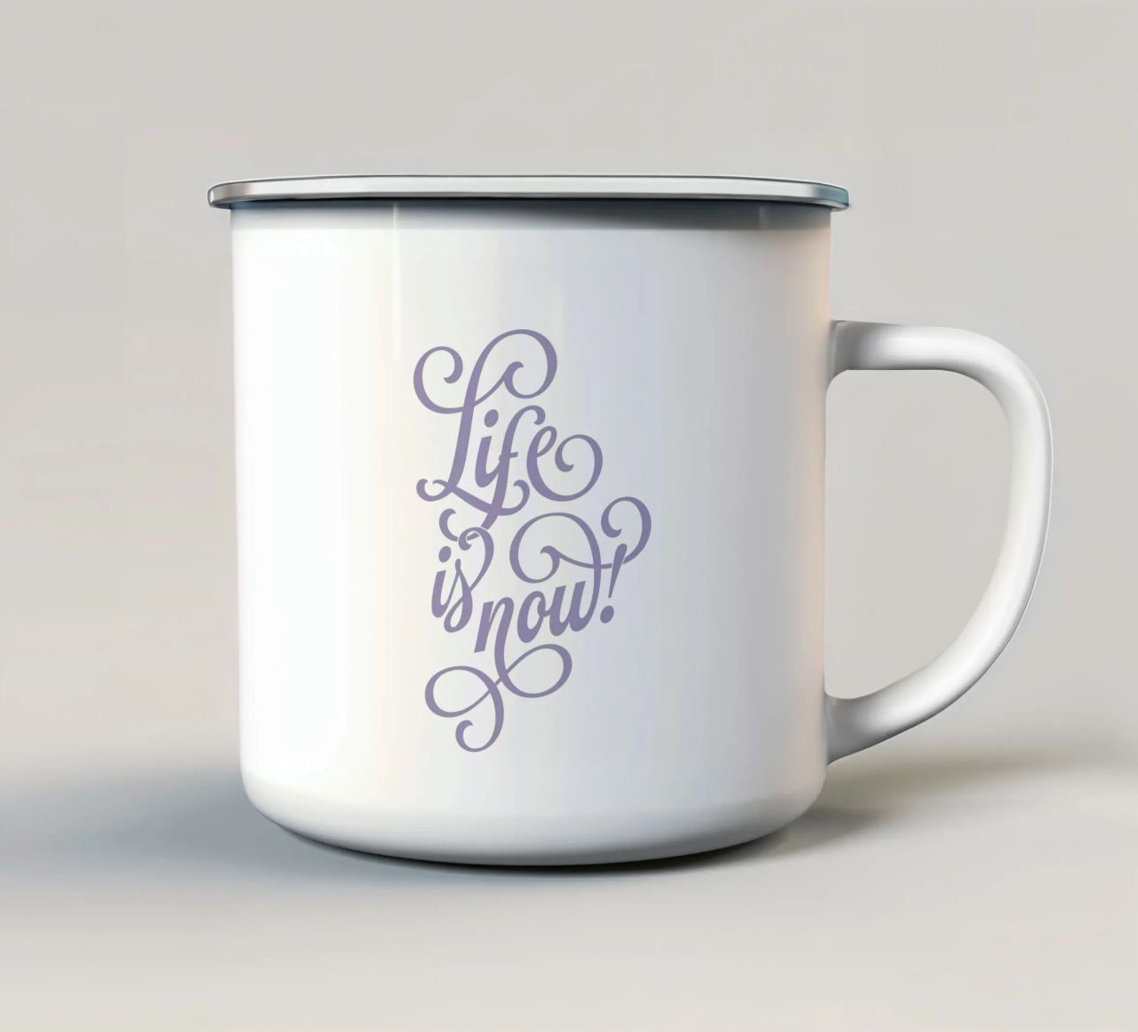 Life is now! tazza in smalto da Suuuper Prints