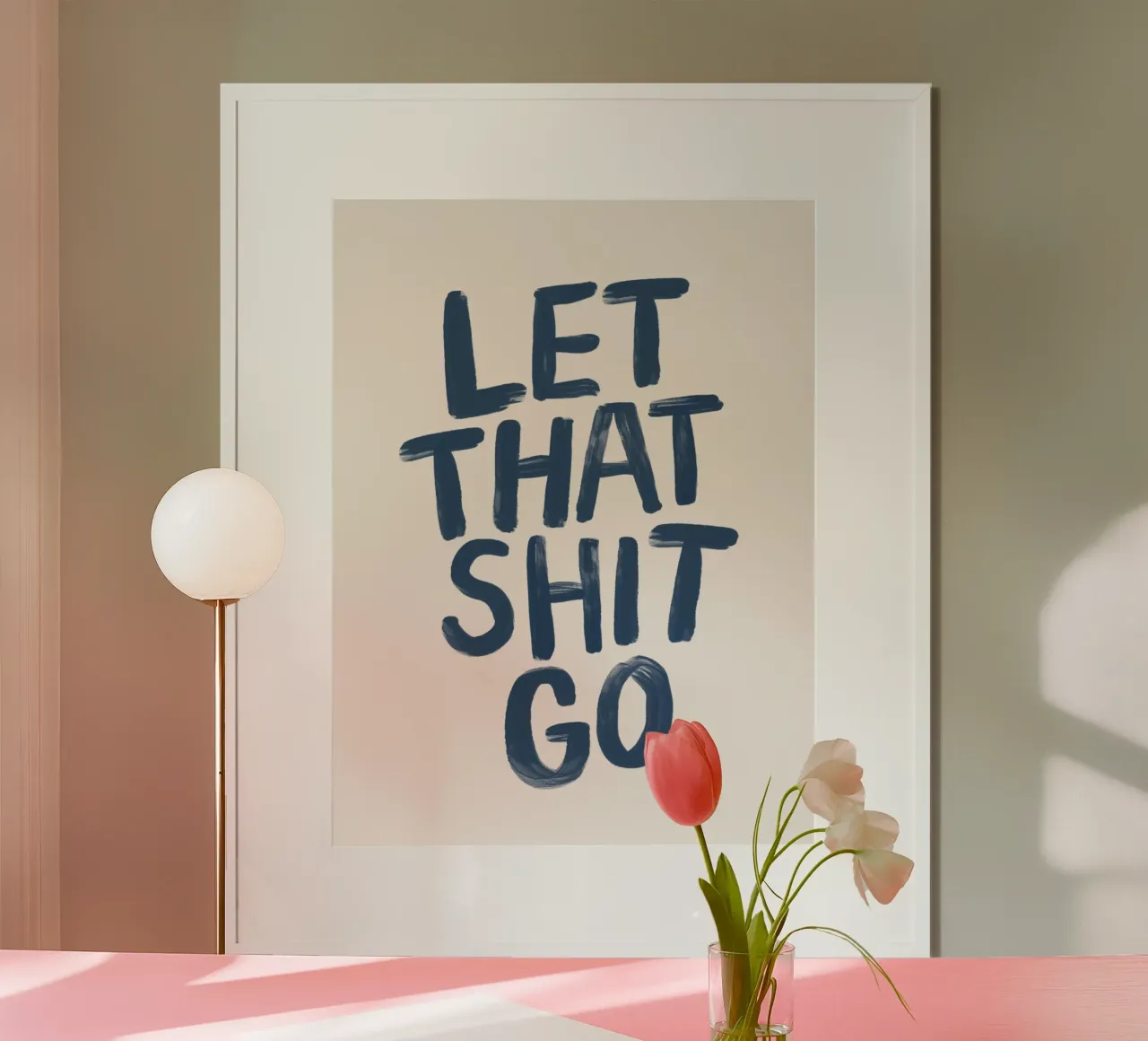 Let That Shit Go Playfully Honest Typography Print en bleu hahnemühle de THE MOTIVATED TYPE