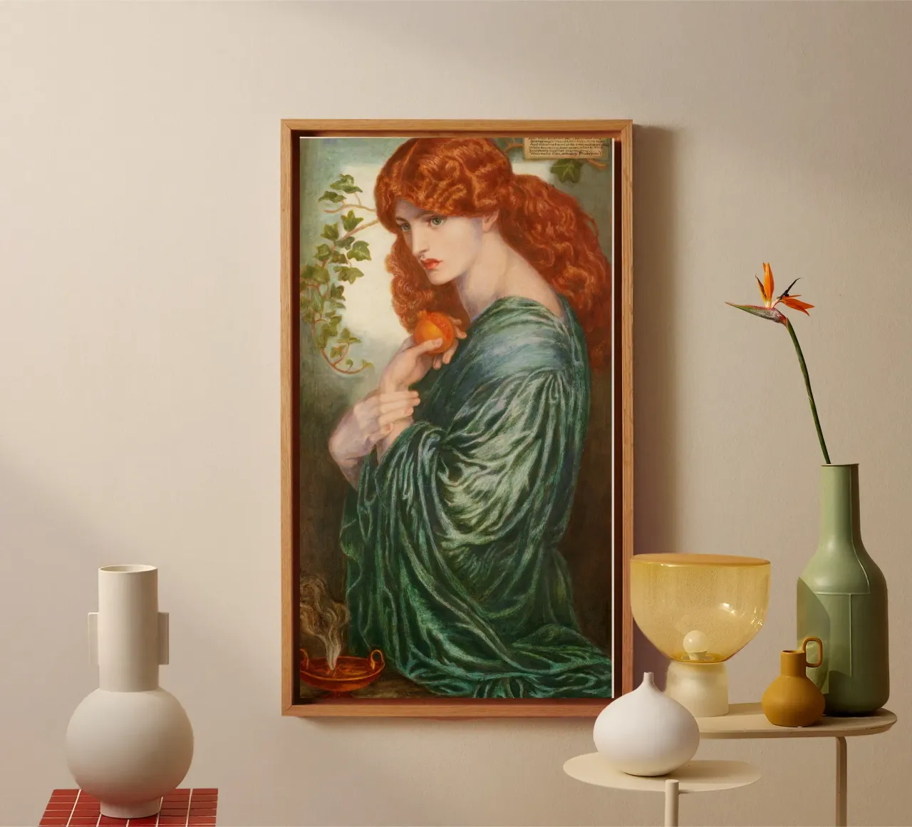 Dante Gabriel Rossetti's Proserpine tela con Cornice a cassetta da Venus Art