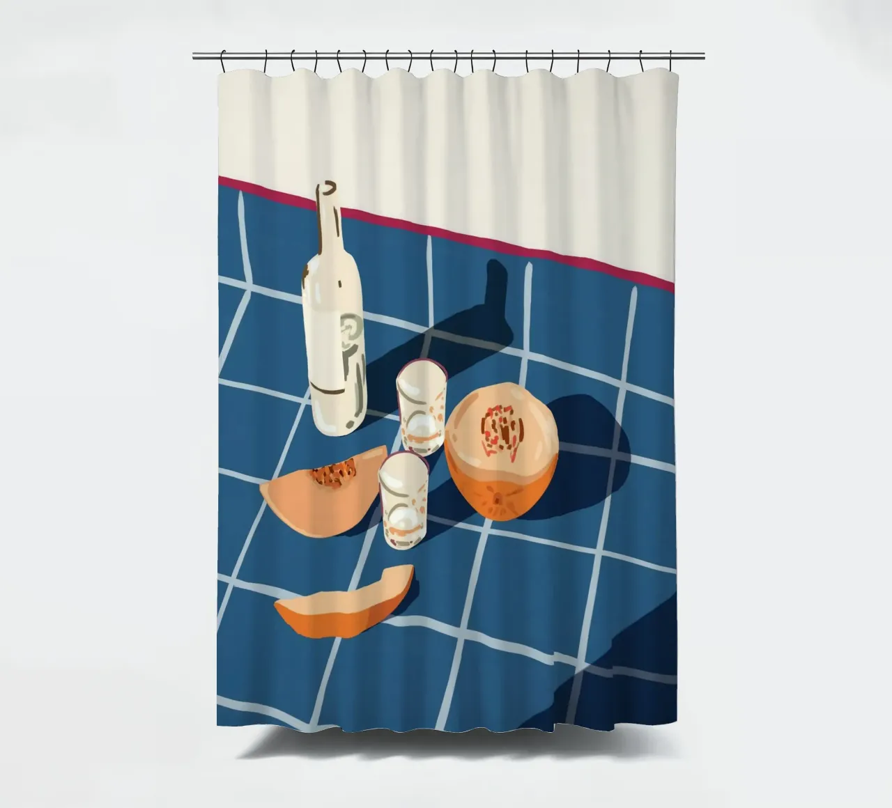Melon Vodka Shots& Sunlight Dreams, A Toast To Carefree Days shower curtain by 83oranges