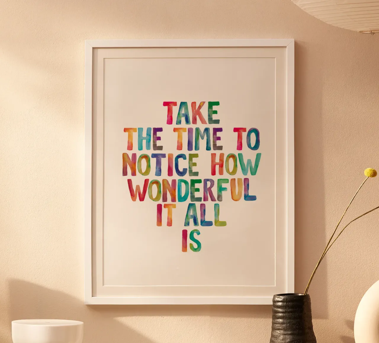 Nimm dir die Zeit zu bemerken, wie wundervoll alles ist Regenbogentyp Hahnemühle von THE MOTIVATED TYPE