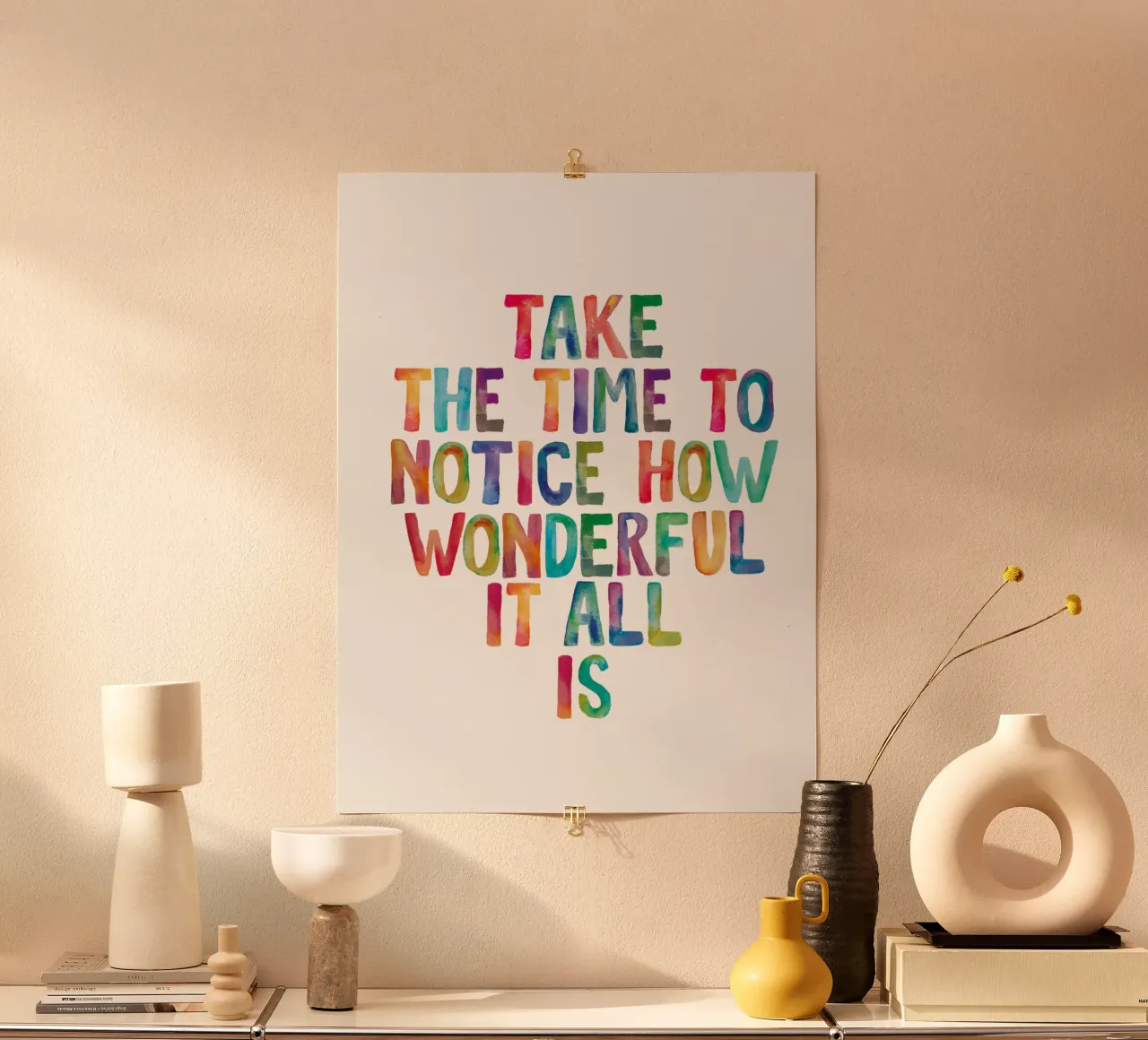 Nimm dir die Zeit zu bemerken, wie wundervoll alles ist Regenbogentyp Hahnemühle von THE MOTIVATED TYPE