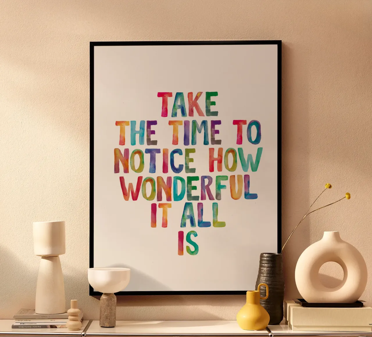 Nimm dir die Zeit zu bemerken, wie wundervoll alles ist Regenbogentyp Hahnemühle von THE MOTIVATED TYPE