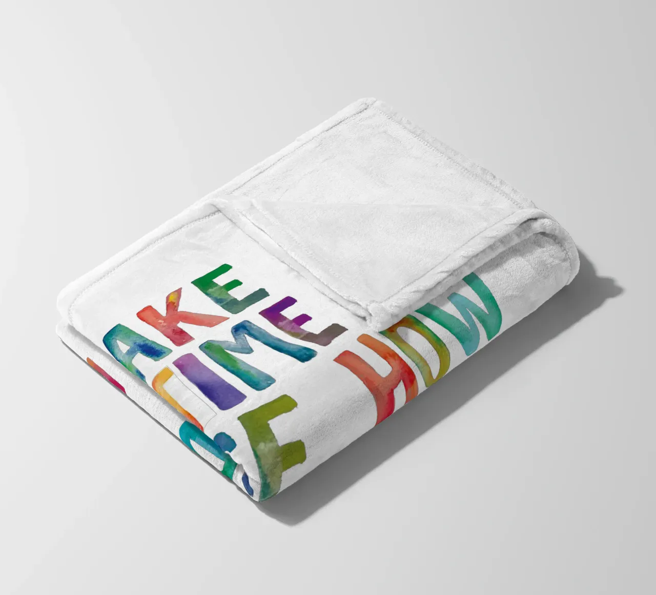 Take The Time to Notice How Wonderful It All Is Rainbow Type fleece blanket by THE MOTIVATED TYPE