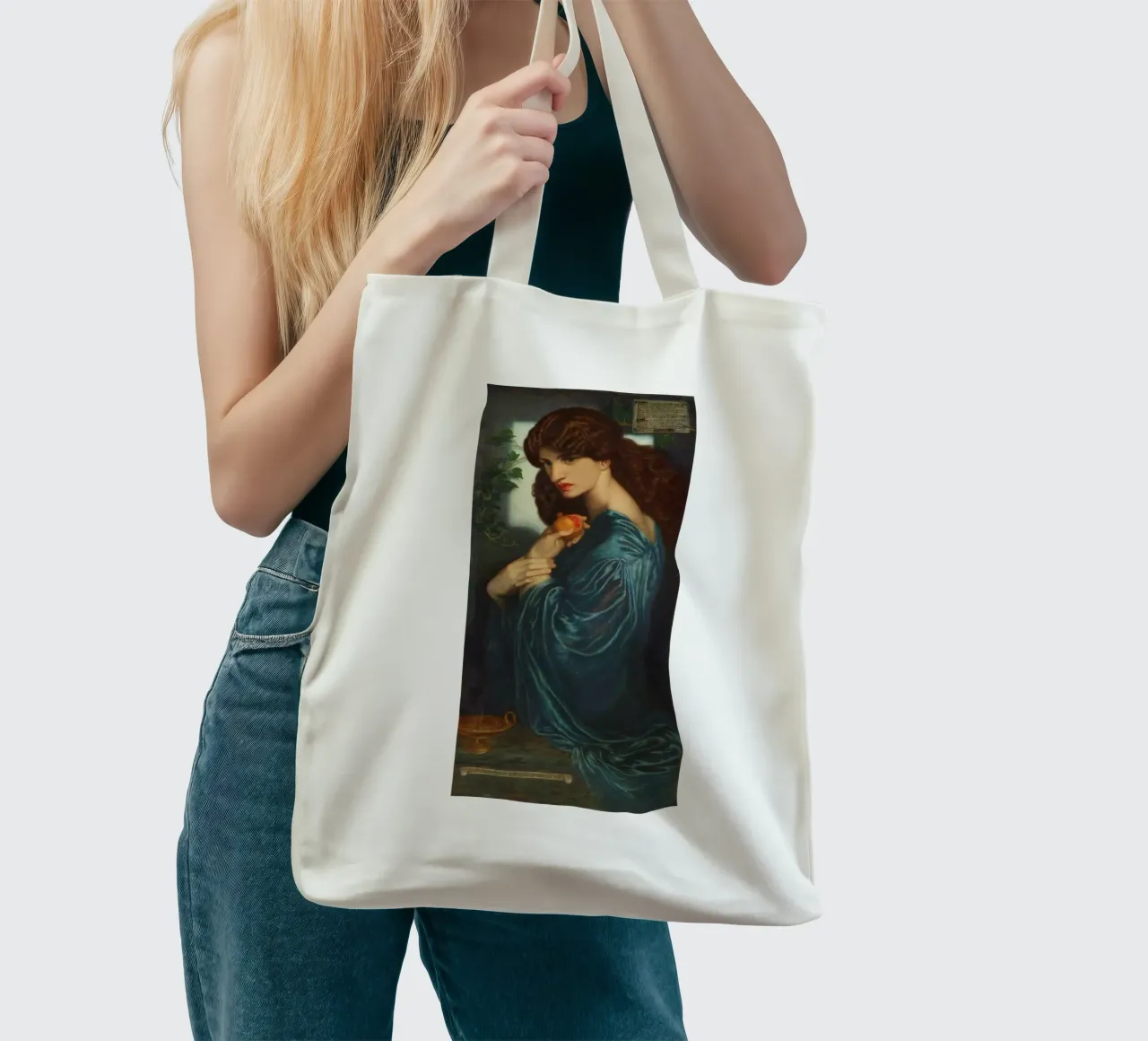 Dante Gabriel Rossetti's Proserpine borsa in juta da Venus Art