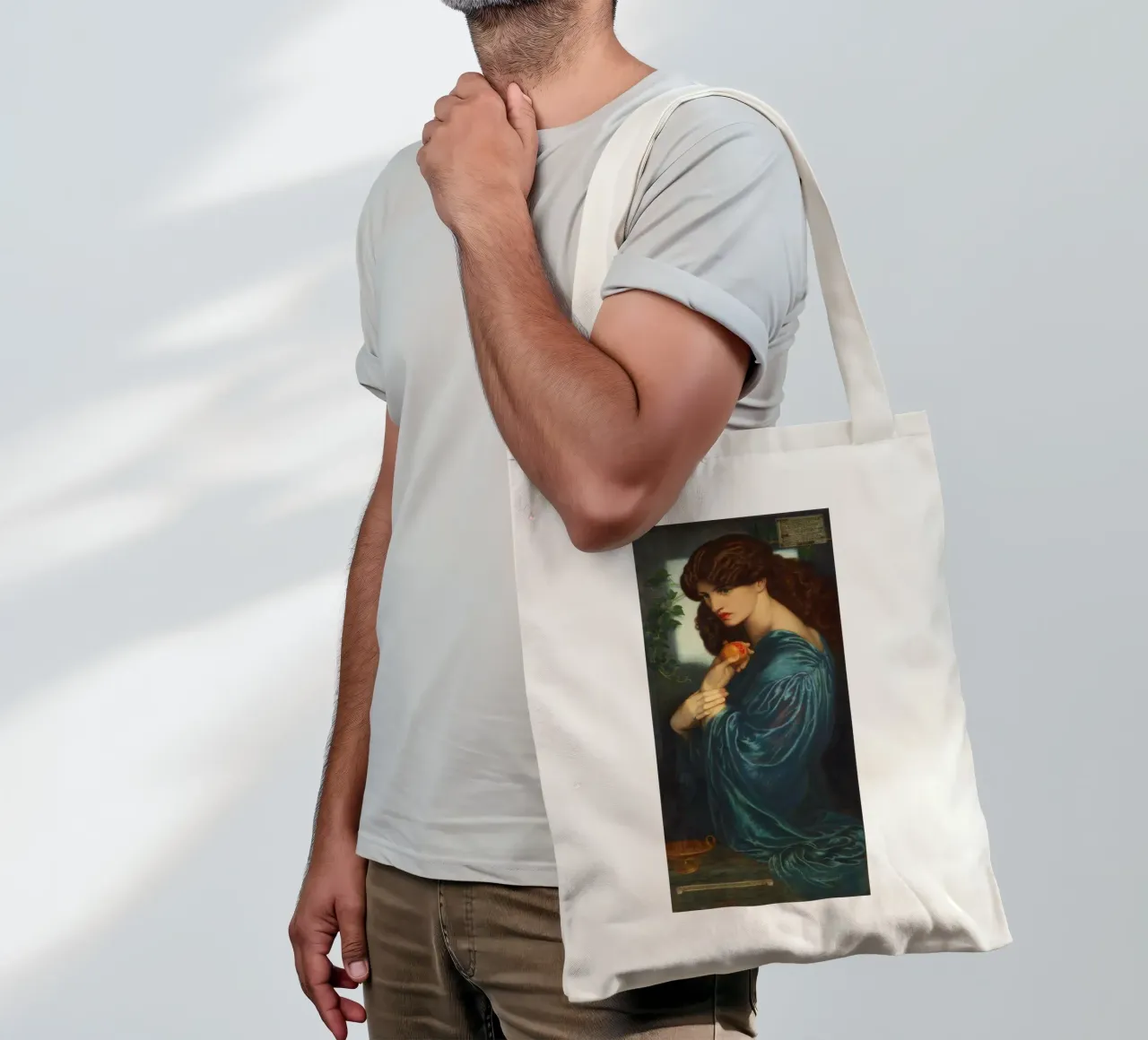 Dante Gabriel Rossetti's Proserpine borsa in juta da Venus Art