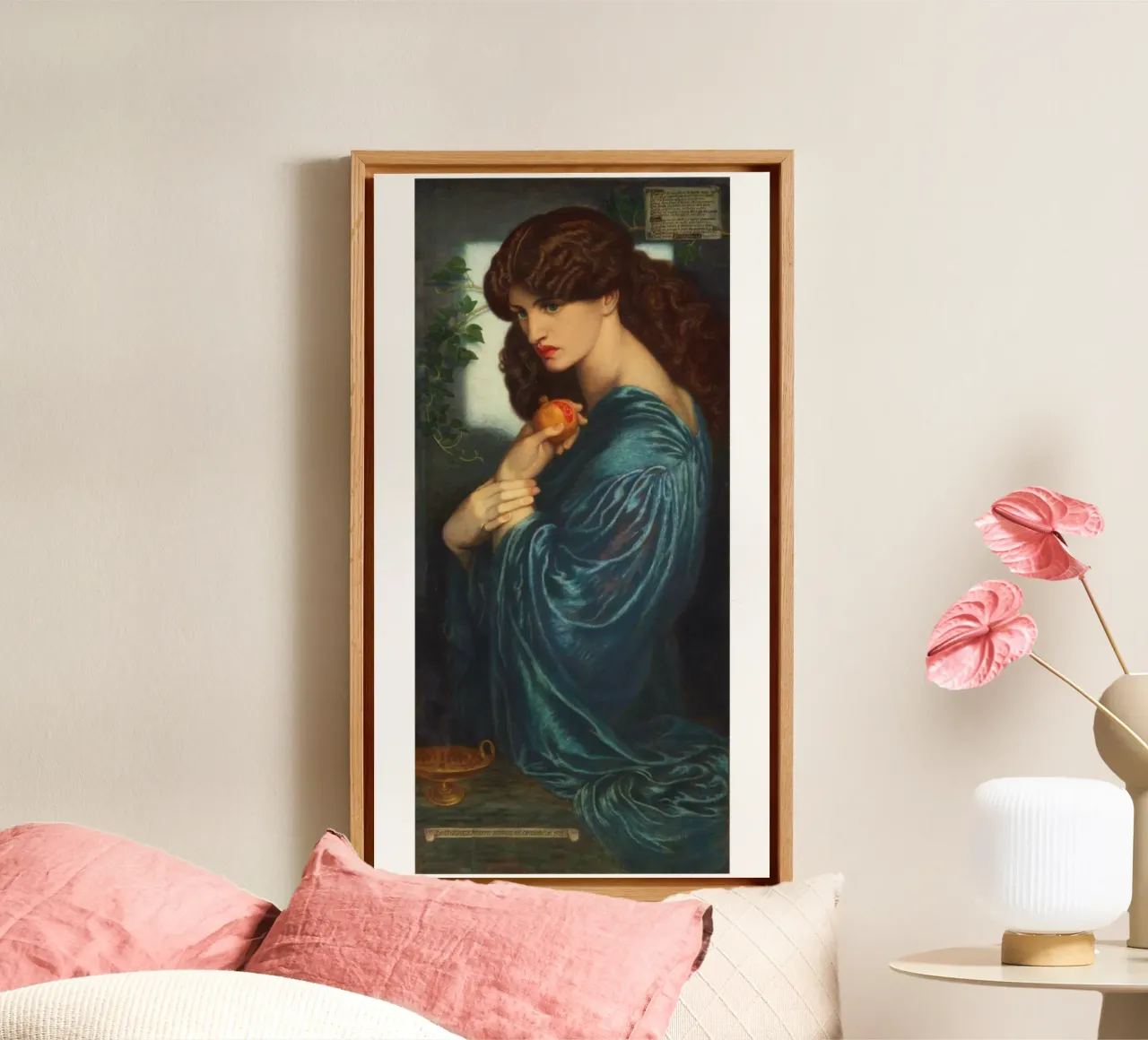 Dante Gabriel Rossetti's Proserpine tela con Cornice a cassetta da Venus Art