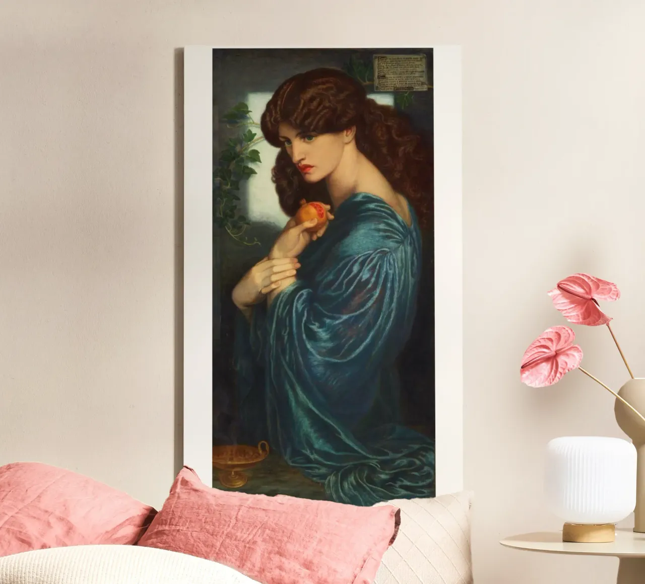 Dante Gabriel Rossetti's Proserpine tela con Cornice a cassetta da Venus Art