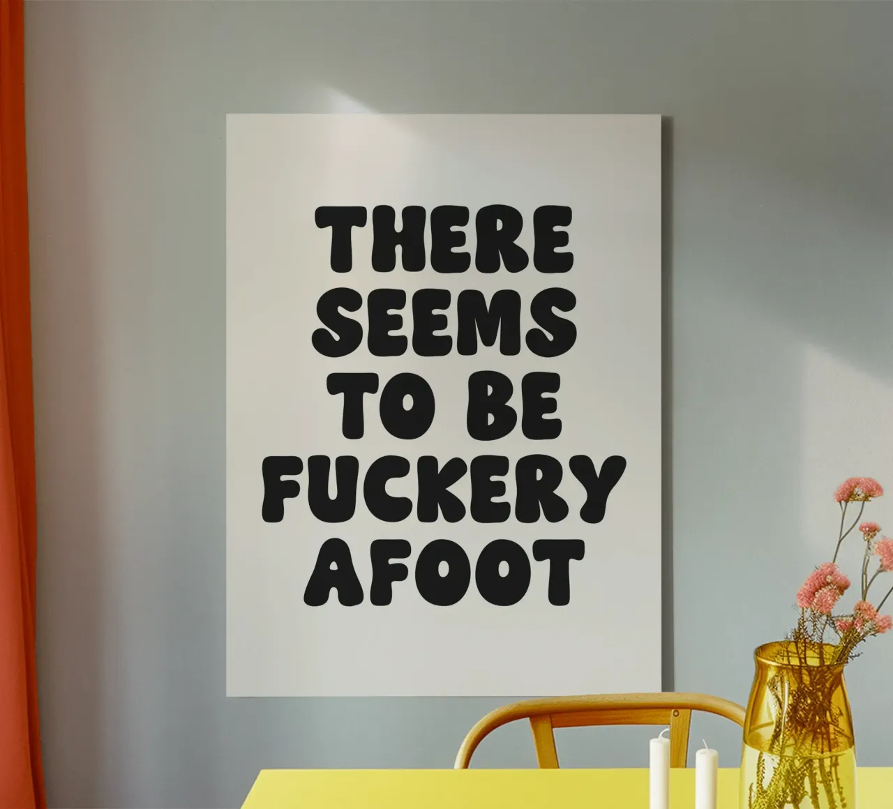 There Seems To Be Fuckery To be A Foot Quote (Beige Tone) canvas by Paigaam Studio